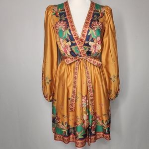 Antonio Melani Brick Beauty Emma Ginger Paisley Surplice Long Sleeve Tun…